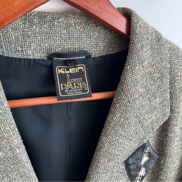 Vintage Klein Petit Paris Blazer Size 10 Wool Cotton Blend - Picture 5 of 13